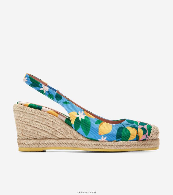 Cole Haan cloudfeel espadrille wedge slingback azurblå citron PPZZ2D32 Kvinder fodtøj