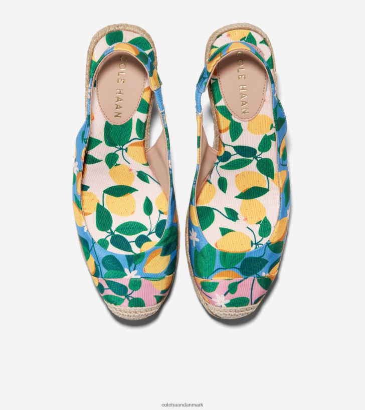 Cole Haan cloudfeel espadrille wedge slingback azurblå citron PPZZ2D32 Kvinder fodtøj