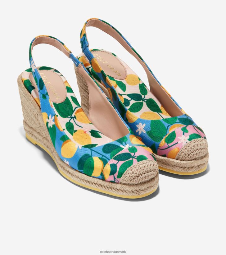 Cole Haan cloudfeel espadrille wedge slingback azurblå citron PPZZ2D32 Kvinder fodtøj