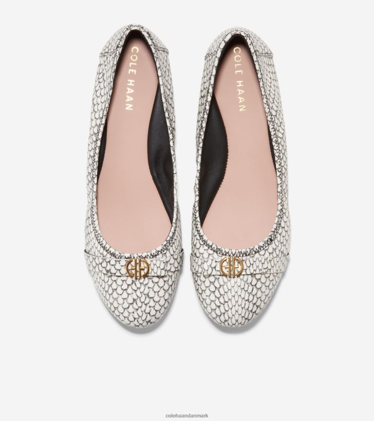 Cole Haan tova bue ballet sort-hvid rundt slangeprint PPZZ2D131 Kvinder fodtøj