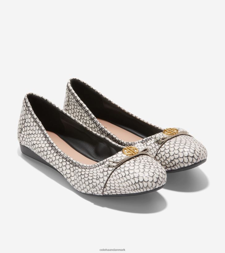 Cole Haan tova bue ballet sort-hvid rundt slangeprint PPZZ2D131 Kvinder fodtøj