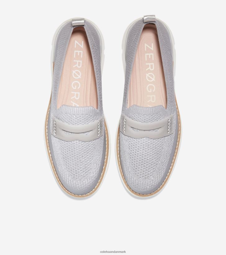 Cole Haan 4.zerogrand loafer mikrochip-sølv-hvid stitchlite PPZZ2D132 Kvinder fodtøj