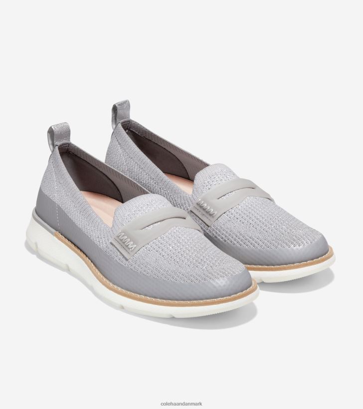 Cole Haan 4.zerogrand loafer mikrochip-sølv-hvid stitchlite PPZZ2D132 Kvinder fodtøj