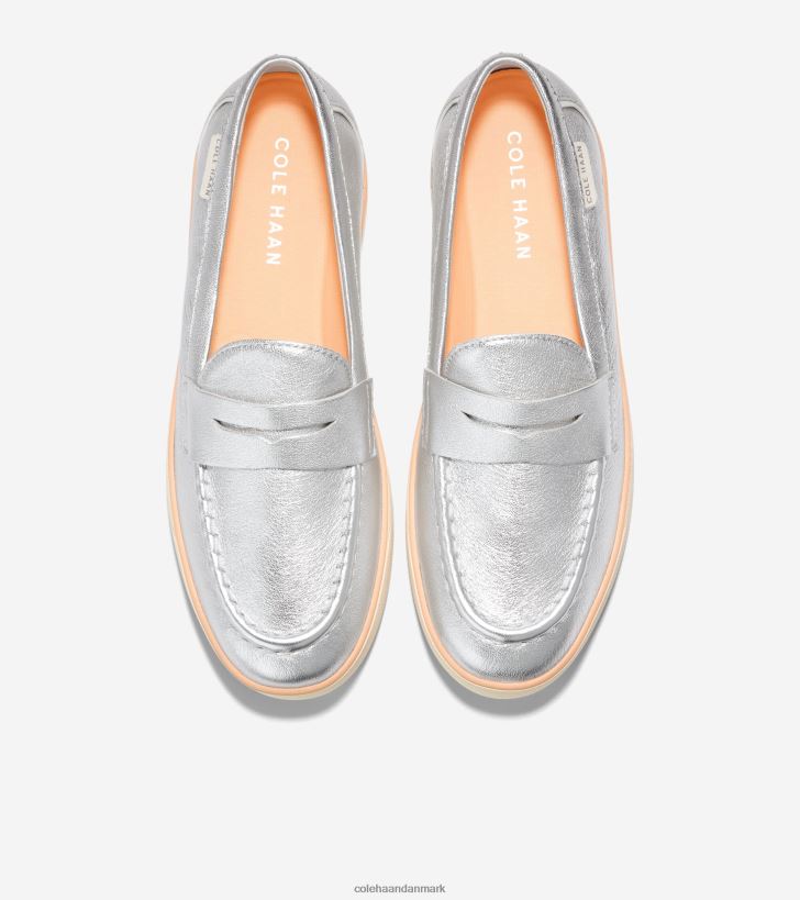 Cole Haan nantucket 2.0 penny loafer sølv metallisk-elfenben PPZZ2D94 Kvinder fodtøj