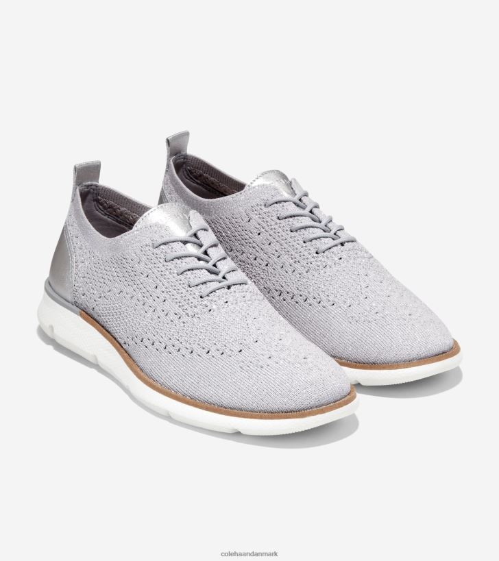 Cole Haan 4.zerogrand oxford mikrochip-sølv-hvid stitchlite PPZZ2D103 Kvinder fodtøj