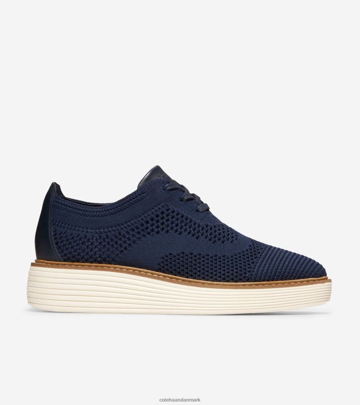 Cole Haan originalgrand platform vingespids oxford marineblå blazer-elfenben stitchlite PPZZ2D214 Kvinder fodtøj