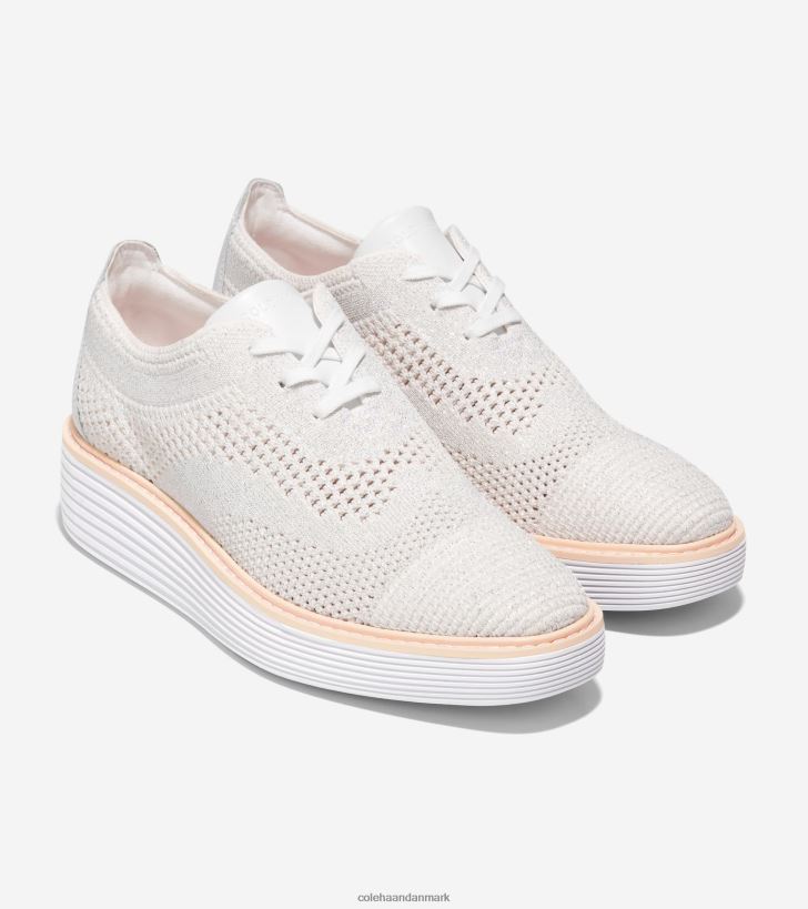 Cole Haan originalgrand platform vingespids oxford optisk hvid-metallisk sølv stitchlite-nimbus sky PPZZ2D215 Kvinder fodtøj