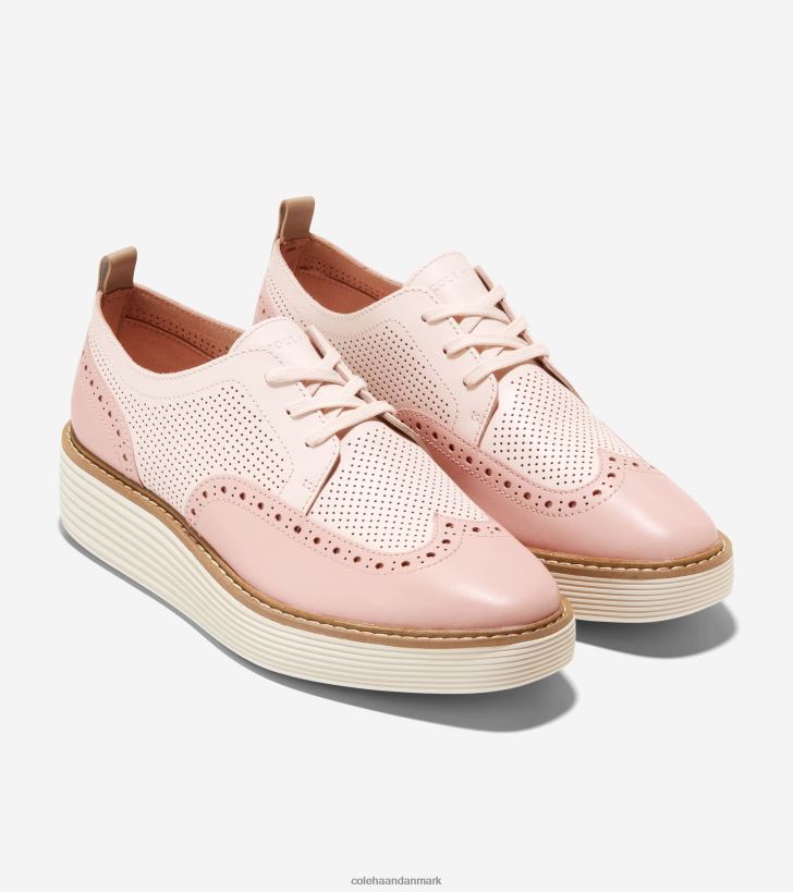 Cole Haan originalgrand platform vingespids oxford rosenvand-rose røg-elfenben PPZZ2D168 Kvinder fodtøj