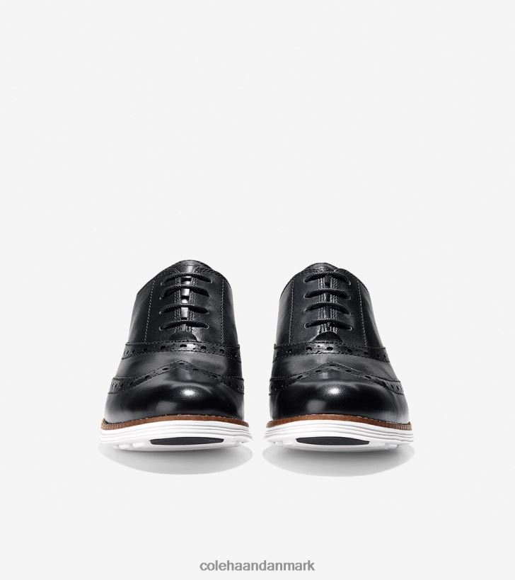 Cole Haan originalgrand vingespids oxford sort-optisk hvid PPZZ2D232 Kvinder fodtøj