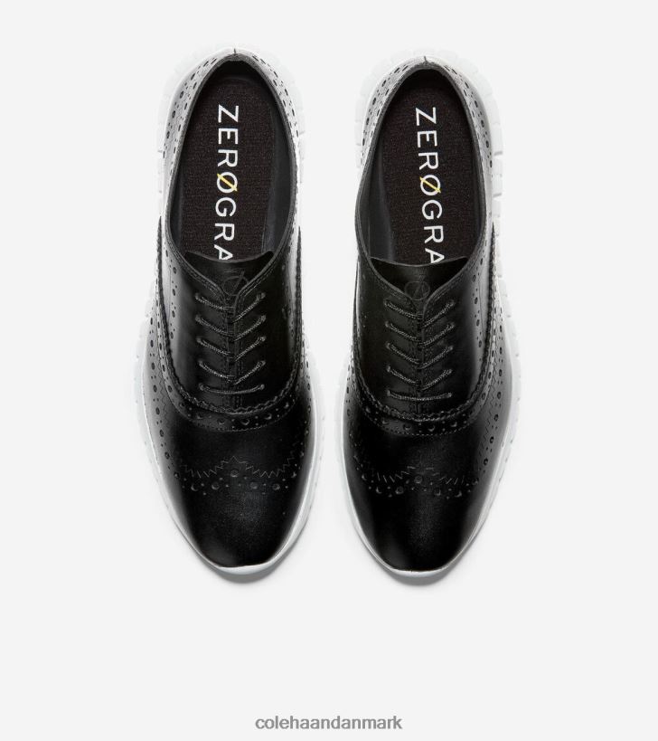 Cole Haan zerogrand vingespids oxford sort læder PPZZ2D156 Kvinder fodtøj