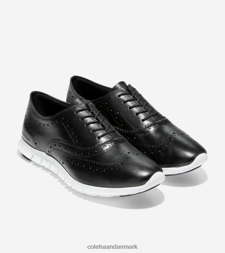 Cole Haan zerogrand vingespids oxford sort læder PPZZ2D156 Kvinder fodtøj