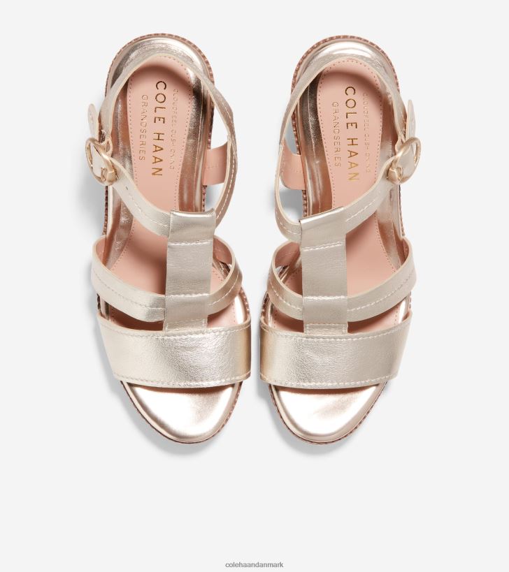 Cole Haan cloudfeel heldags kilesandal guld læder PPZZ2D190 Kvinder fodtøj