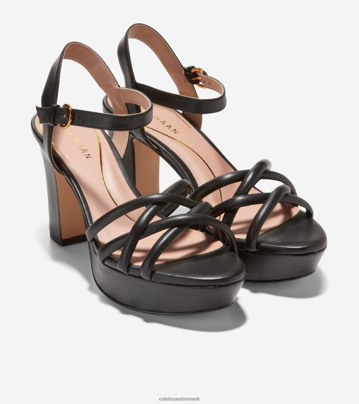 Cole Haan grove platform sandal sort læder PPZZ2D160 Kvinder fodtøj