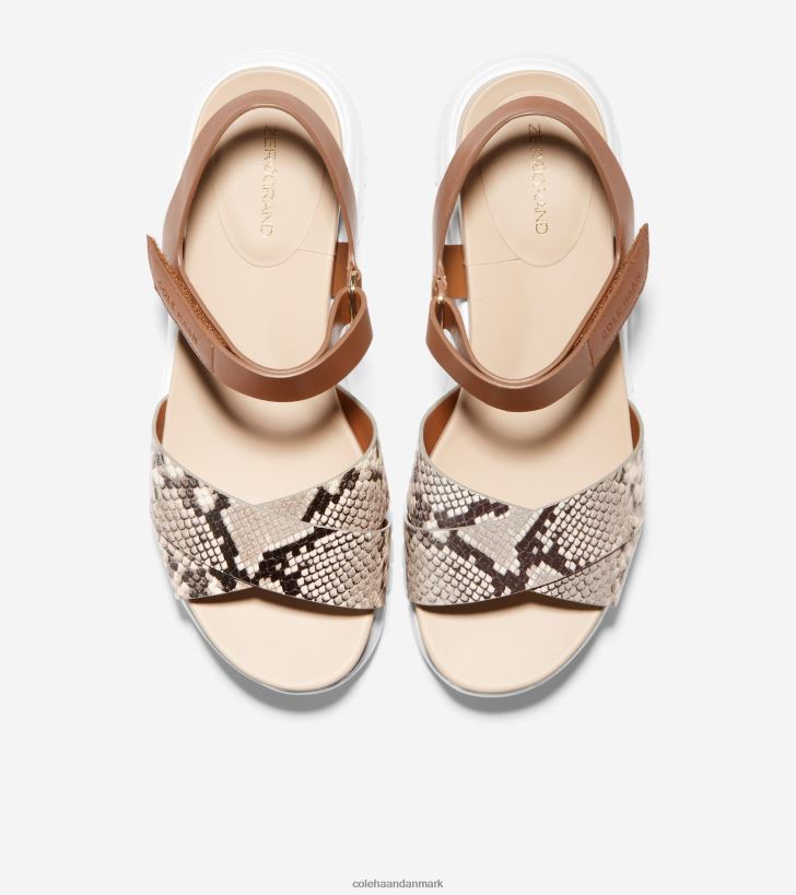 Cole Haan zerogrand sandal på kryds og tværs slangeprint-honning læder PPZZ2D83 Kvinder fodtøj