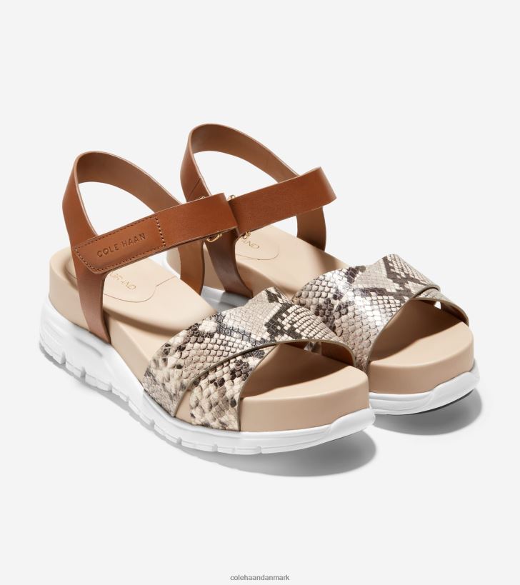 Cole Haan zerogrand sandal på kryds og tværs slangeprint-honning læder PPZZ2D83 Kvinder fodtøj