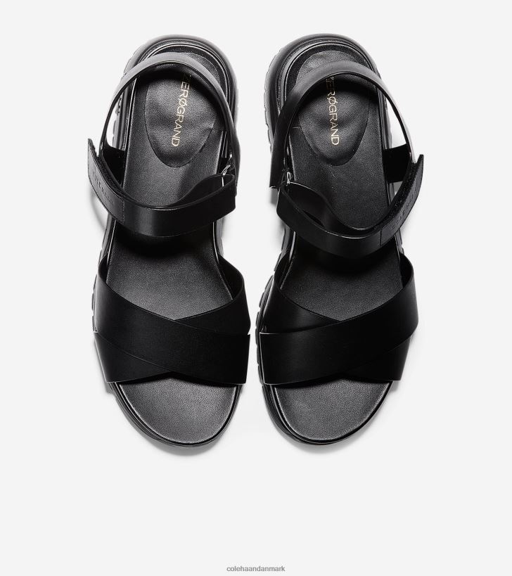 Cole Haan zerogrand sandal på kryds og tværs sort læder PPZZ2D84 Kvinder fodtøj