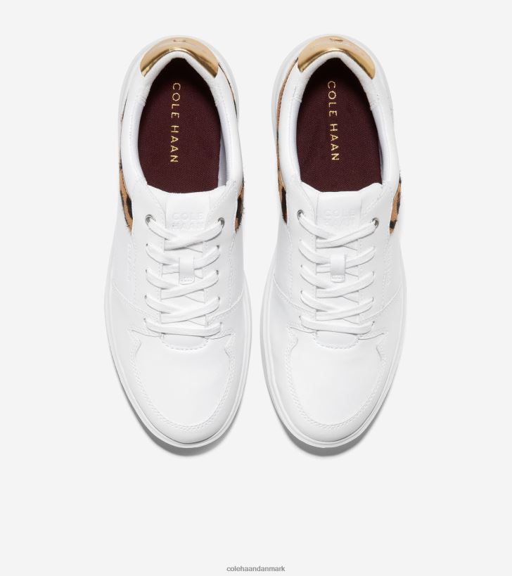 Cole Haan grand crosscourt moderne tennissneaker hvid-ocelot print-guld PPZZ2D207 Kvinder fodtøj