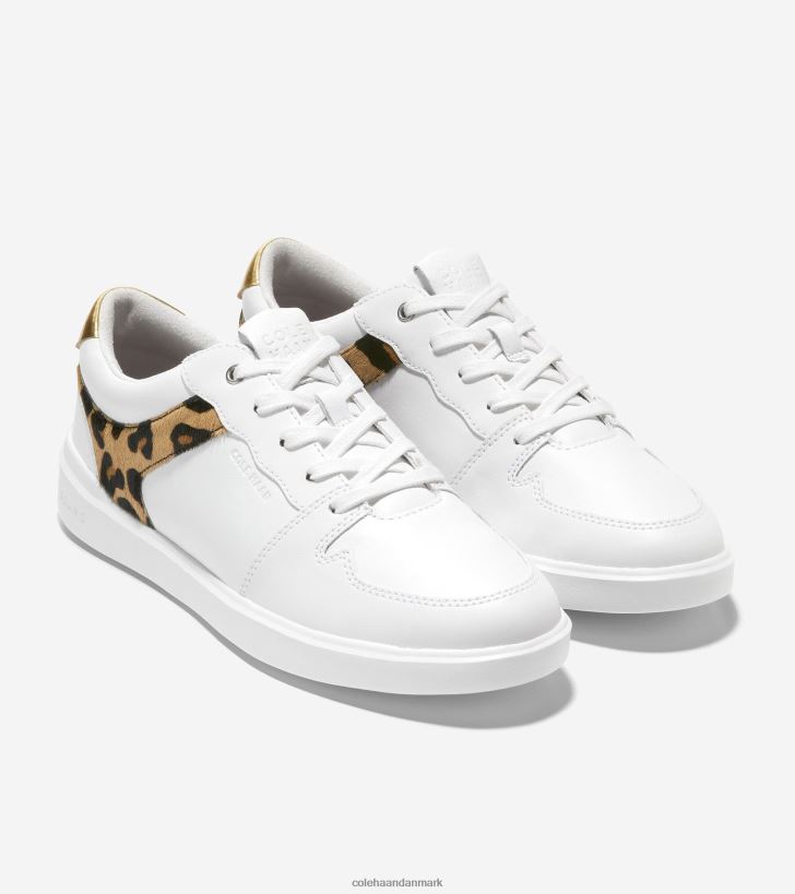Cole Haan grand crosscourt moderne tennissneaker hvid-ocelot print-guld PPZZ2D207 Kvinder fodtøj