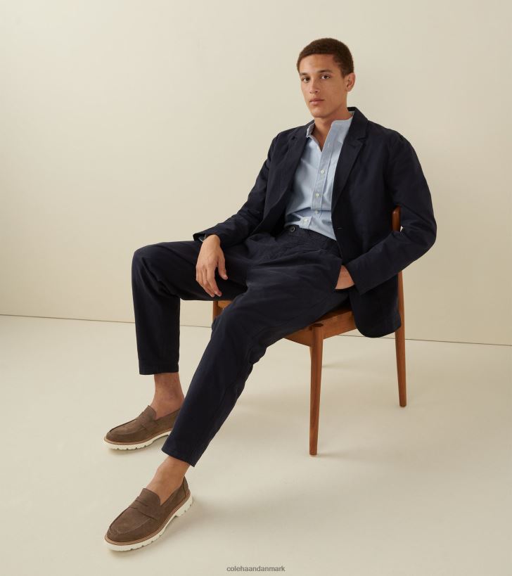 Cole Haan amerikanske klassikere penny loafer trøffel nubuck-hejren PPZZ2D377 Mænd fodtøj