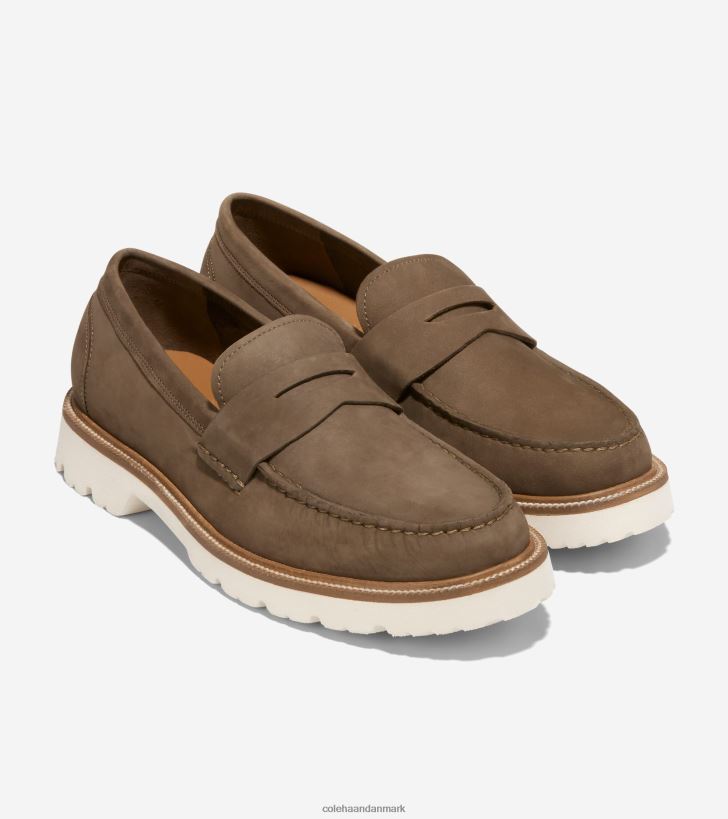 Cole Haan amerikanske klassikere penny loafer trøffel nubuck-hejren PPZZ2D377 Mænd fodtøj