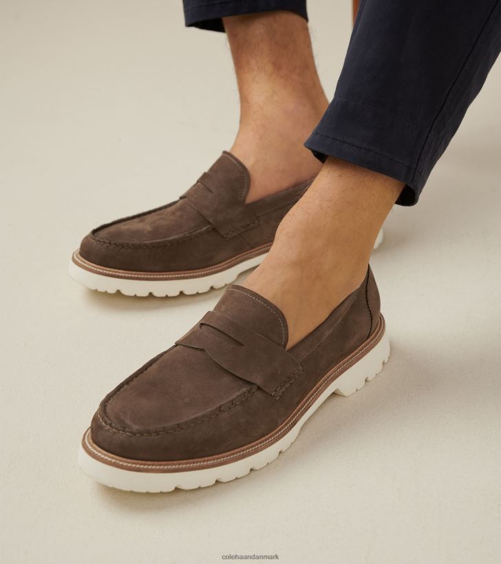 Cole Haan amerikanske klassikere penny loafer trøffel nubuck-hejren PPZZ2D377 Mænd fodtøj