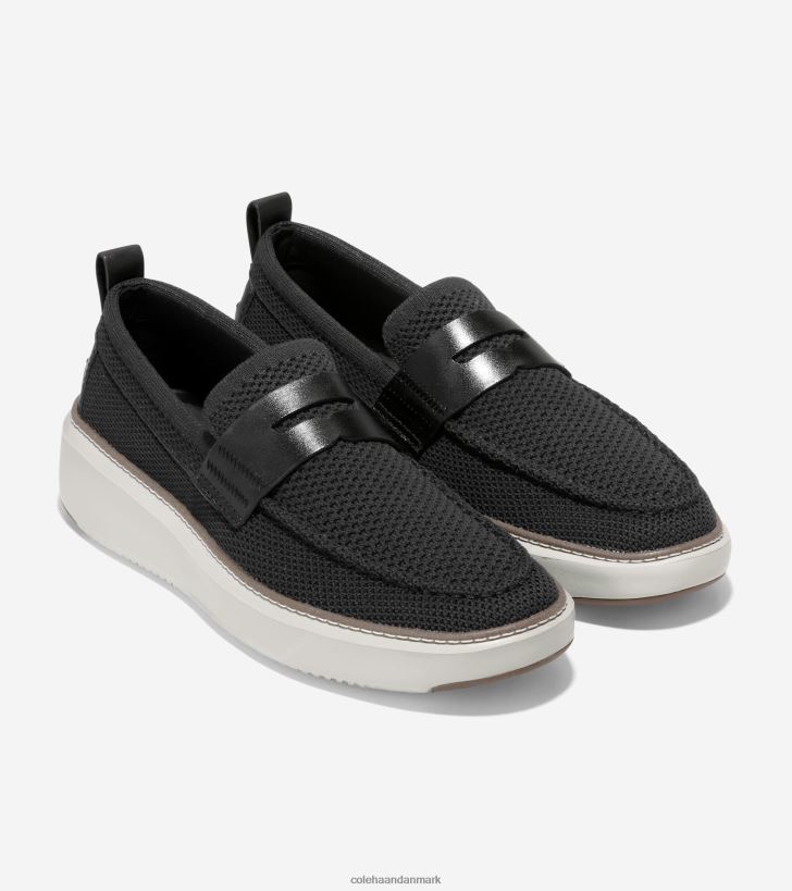 Cole Haan grandpro topspin penny loafer sort-sølv birk stitchlite PPZZ2D321 Mænd fodtøj
