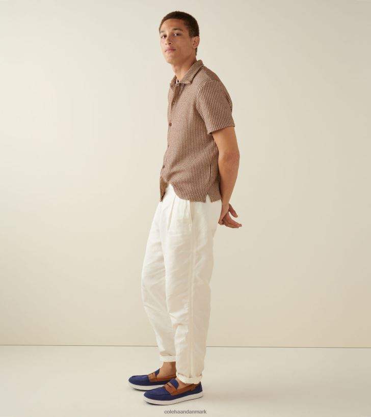 Cole Haan nantucket penny loafer marineblå tekstil-tan PPZZ2D352 Mænd fodtøj