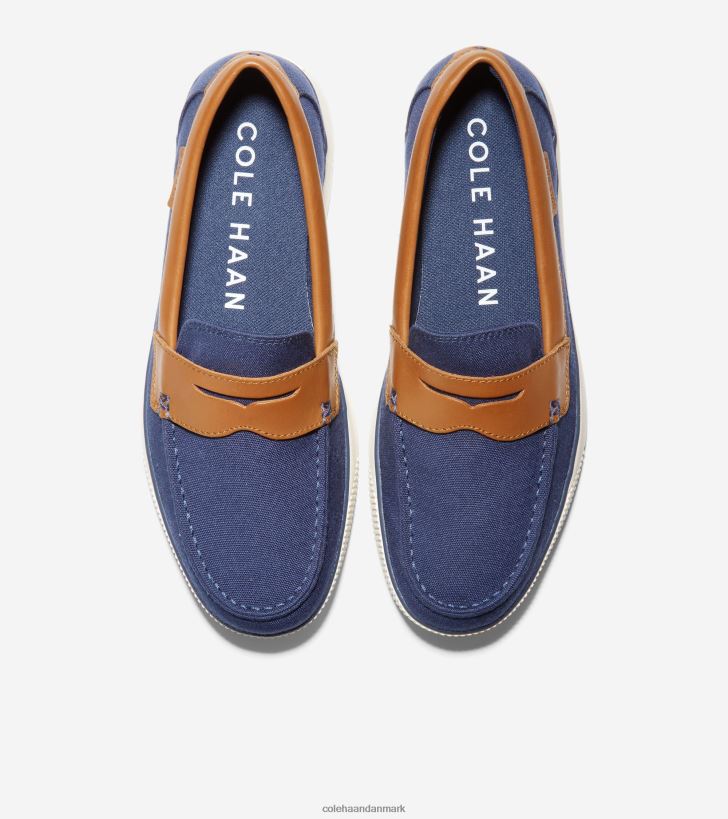 Cole Haan nantucket penny loafer marineblå tekstil-tan PPZZ2D352 Mænd fodtøj