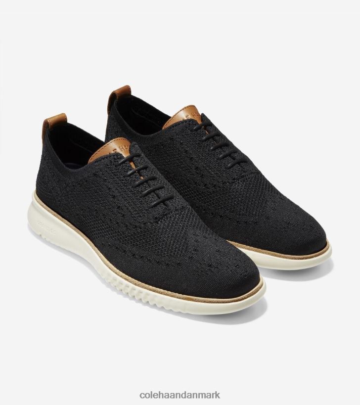 Cole Haan 2.zerogrand vingespids oxford sort stitchlite-elfenben PPZZ2D275 Mænd fodtøj