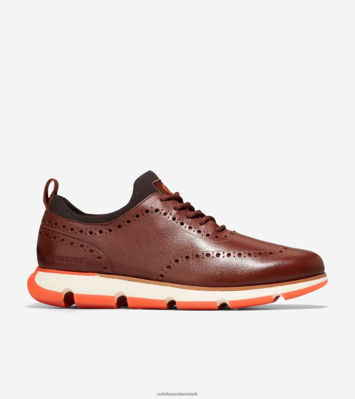 Cole Haan 4.zerogrand vingespids oxford woodbury-chokolade-skarlagenrød appelsin PPZZ2D370 Mænd fodtøj