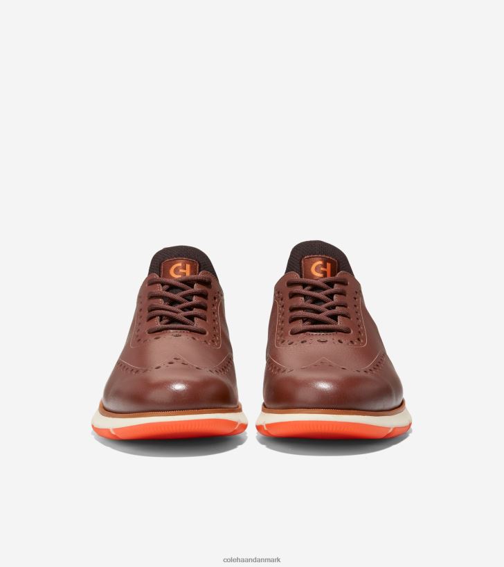Cole Haan 4.zerogrand vingespids oxford woodbury-chokolade-skarlagenrød appelsin PPZZ2D370 Mænd fodtøj