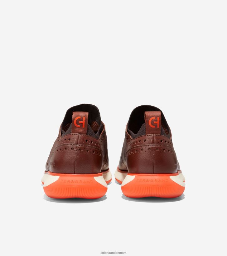Cole Haan 4.zerogrand vingespids oxford woodbury-chokolade-skarlagenrød appelsin PPZZ2D370 Mænd fodtøj