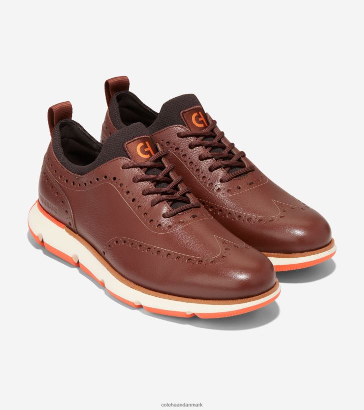 Cole Haan 4.zerogrand vingespids oxford woodbury-chokolade-skarlagenrød appelsin PPZZ2D370 Mænd fodtøj