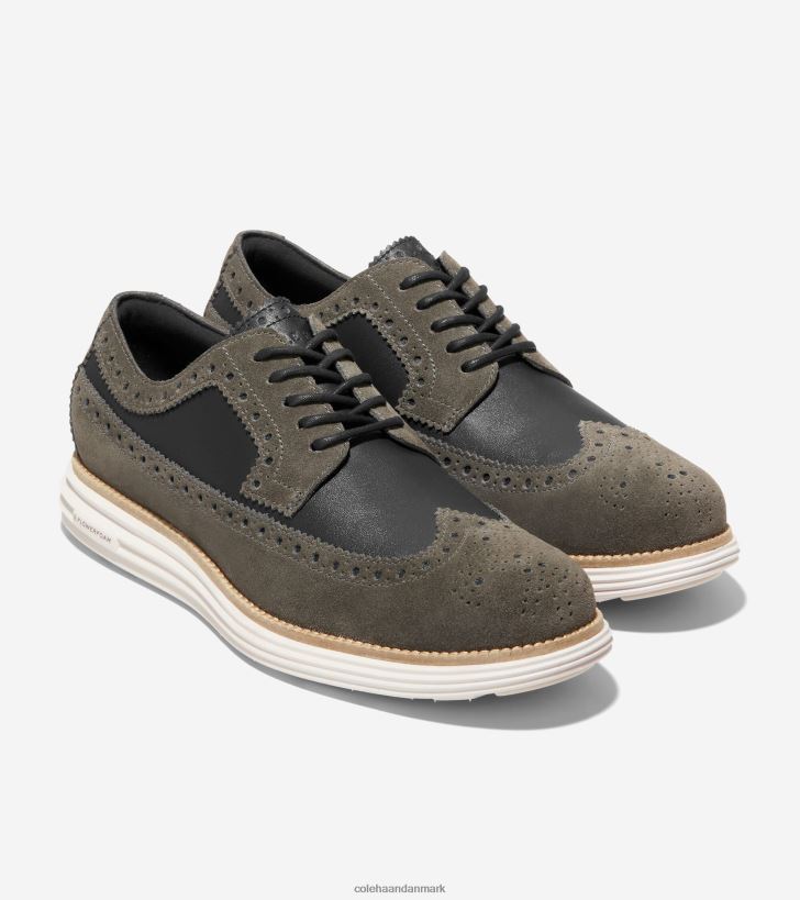Cole Haan originalgrand remastered longwing oxford stille storm-sort-elfenben PPZZ2D327 Mænd fodtøj