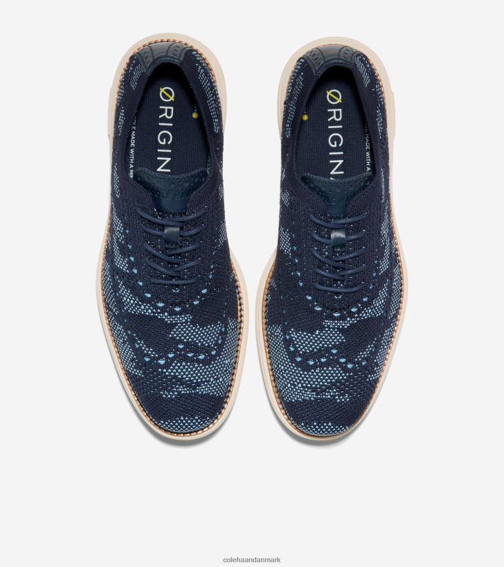 Cole Haan originalgrand remastered wingtip oxford blå klokke-marineblå blazer camo stitchlite PPZZ2D445 Mænd fodtøj