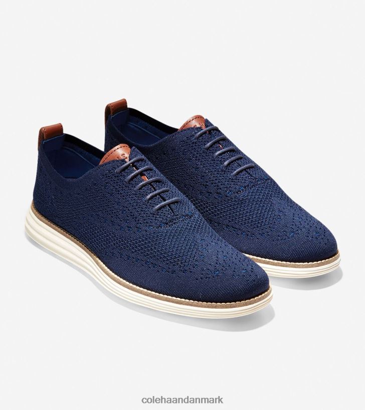 Cole Haan originalgrand vingespids oxford marineblå stitchlite-elfenben PPZZ2D391 Mænd fodtøj