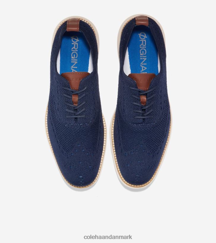 Cole Haan originalgrand vingespids oxford marineblå stitchlite-elfenben PPZZ2D391 Mænd fodtøj