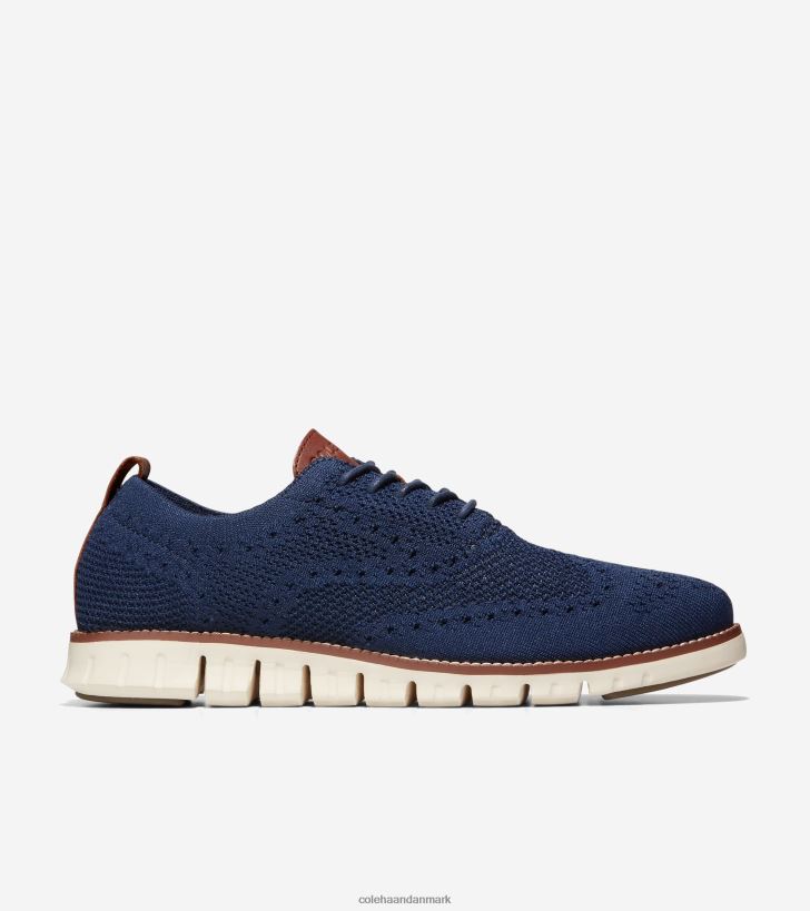Cole Haan zerogrand vingespids oxford marineblå stitchlite-elfenben PPZZ2D428 Mænd fodtøj