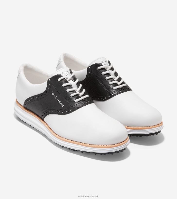 Cole Haan original grand sadel golfsko hvid-sort krokodilletryk PPZZ2D470 Mænd fodtøj