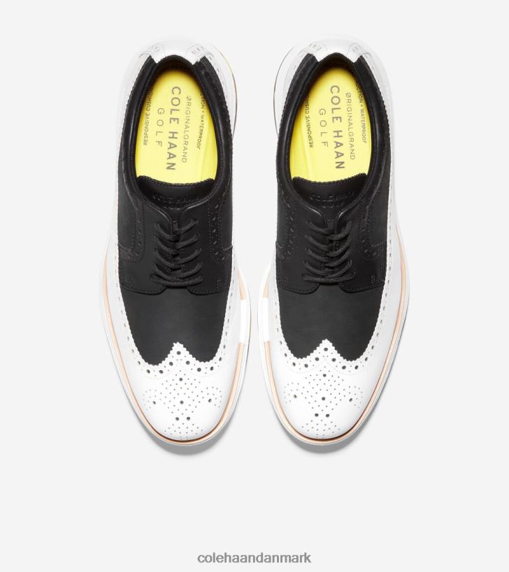 Cole Haan originalgrand tour golfsko sort-optisk hvid PPZZ2D484 Mænd fodtøj