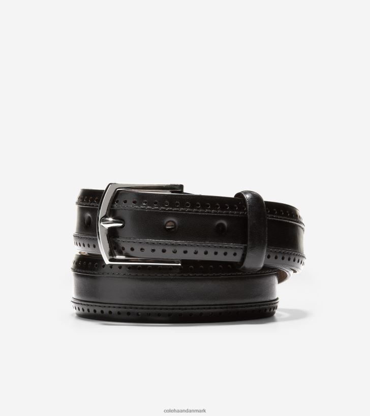 Cole Haan dawson 32 mm perforeret bælte sort PPZZ2D566 Mænd tilbehør