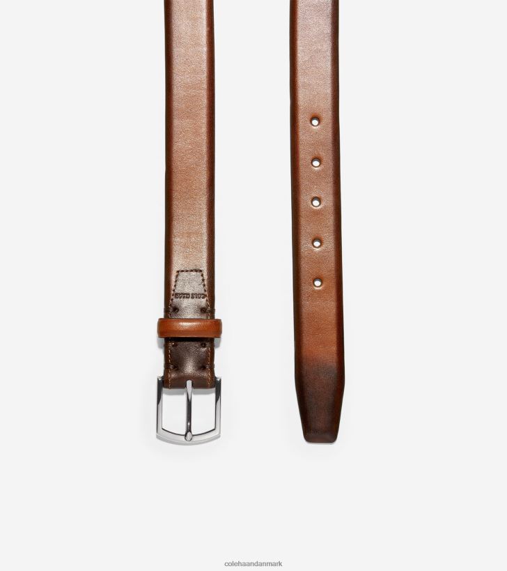 Cole Haan lewis 32mm poleret læderbælte britisk tan PPZZ2D565 Mænd tilbehør