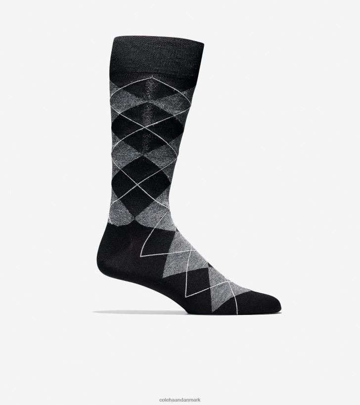 Cole Haan klassiske argyle crew sokker sort PPZZ2D599 Mænd tilbehør