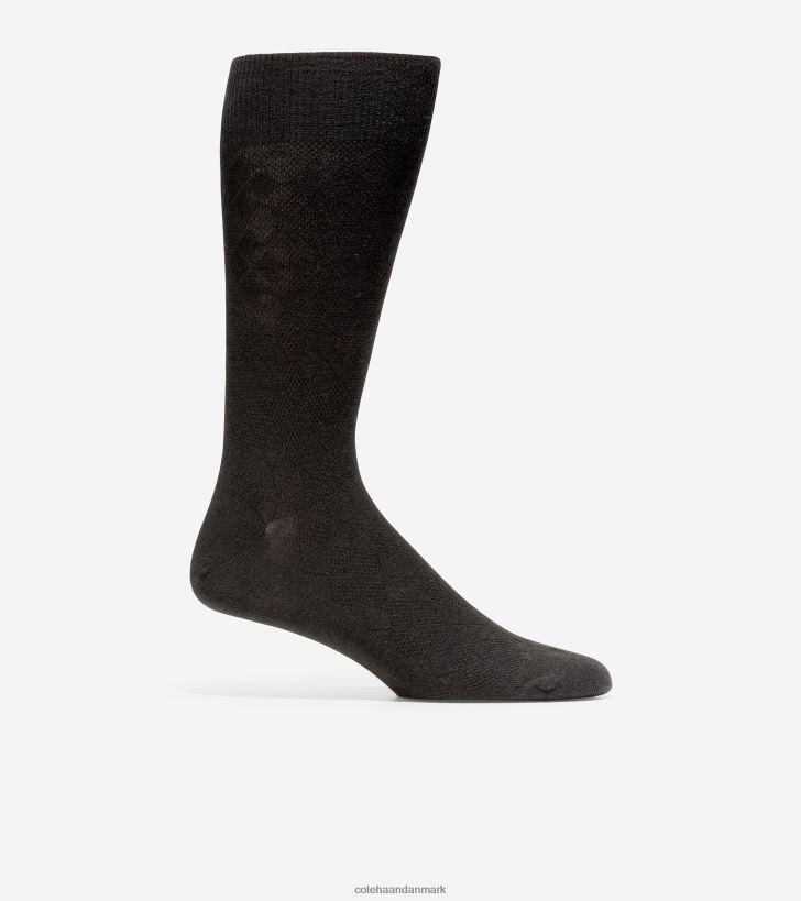 Cole Haan tonale argyle crew sokker sort PPZZ2D607 Mænd tilbehør